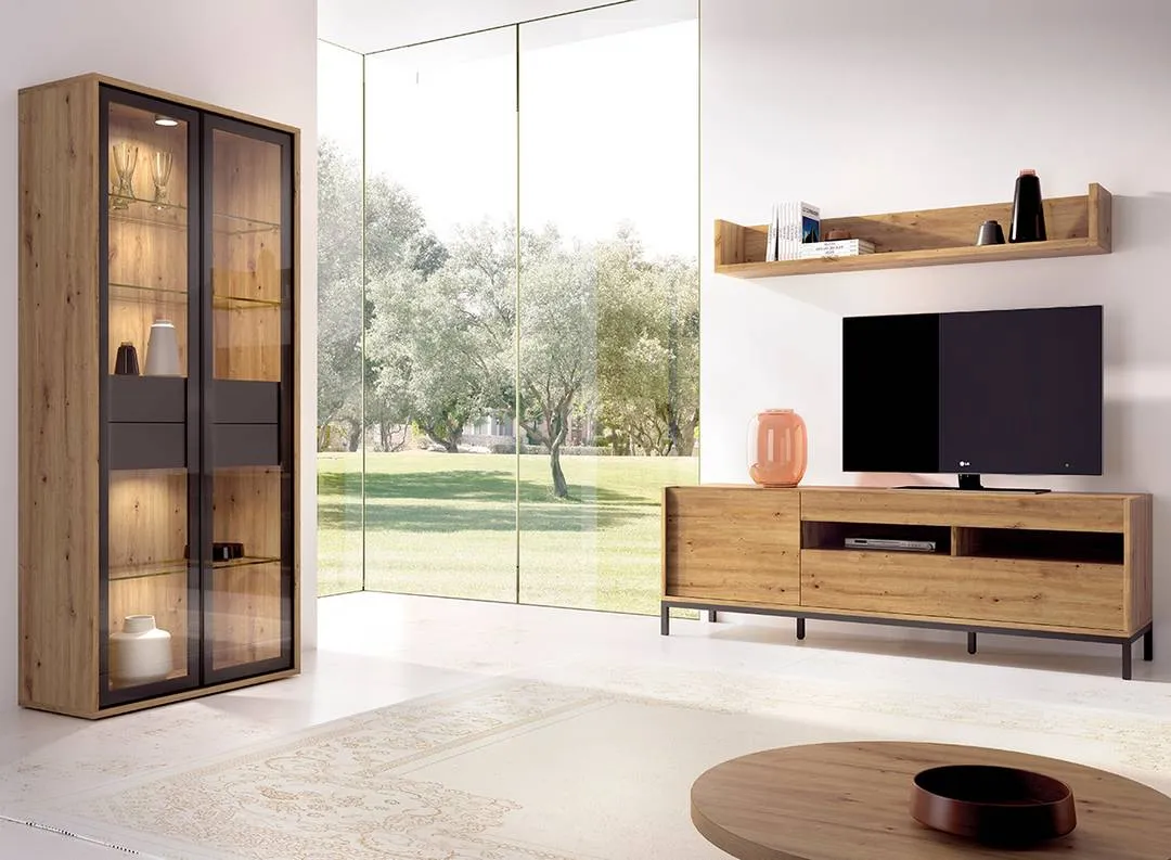 1519-salones-muebles-herrera-17_58_11zon salón minimalista moderno con muebles a medida en tonos naturales, proyecto de Muebles Hermanos Herrera en Sevilla