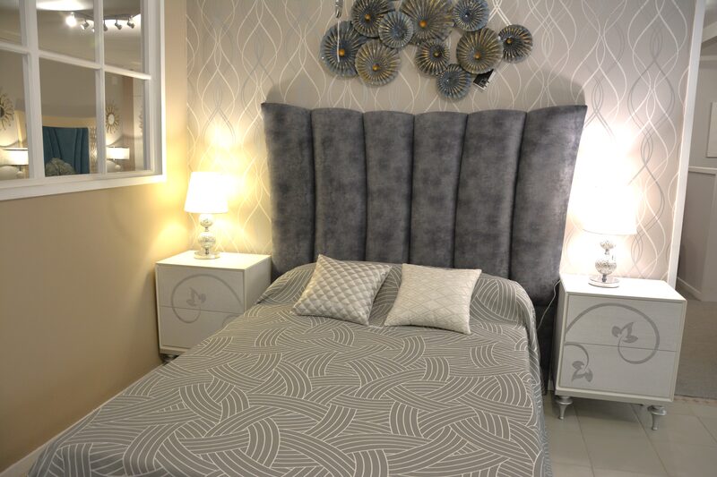 Dormitorio blanco y plata - detalle