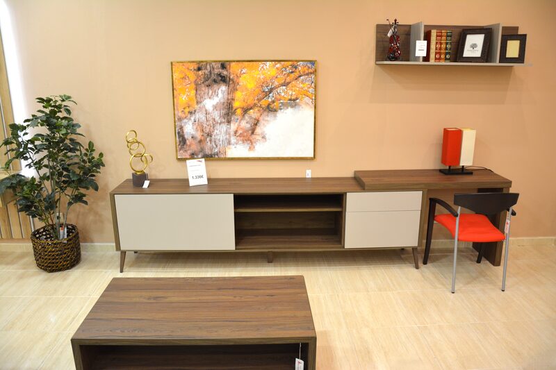 Salón nogal con escritorio - frontal