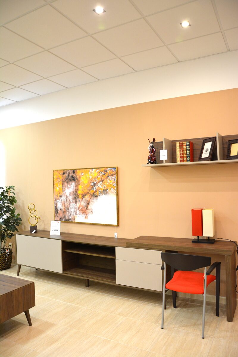 Salón nogal con escritorio - detalle