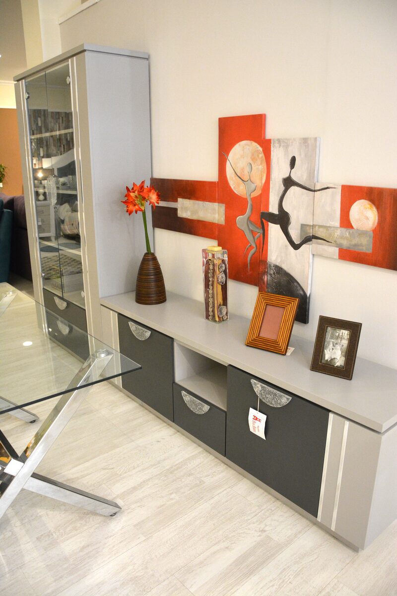 Salón moderno gris - detalle