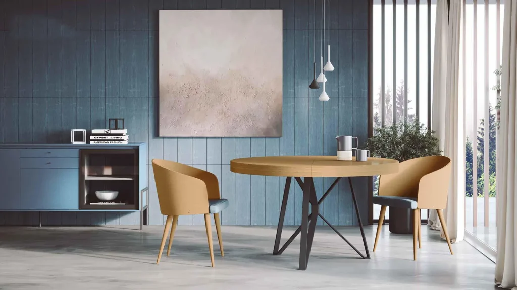 Mesas de comedor redondas y extensibles en Muebles Herrera en Olivares, Sevilla